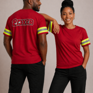 Red S/S T-Shirt with reflective tape Unisex
