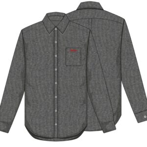 Mens Long Sleeved Charcoal Chambray Shirt