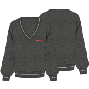 Long Sleeved Charcoal Knit Pull-Over Jersey with Boxer Logo and Grey Trim