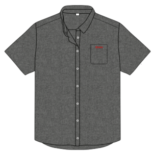 Mens Short Sleeved Charcoal Chambray Shirt