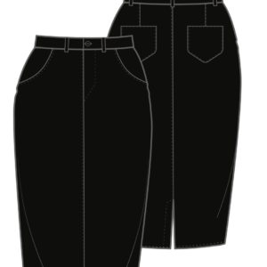 Ladies Black Pencil Skirt with Back Slit