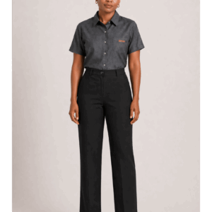 Ladies Black Pants with Half Elasticated Back Waist