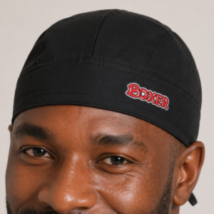 Black Skull Cap with Boxer Embroidery Logo