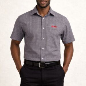 Mens Short Sleeved Checked Shirt