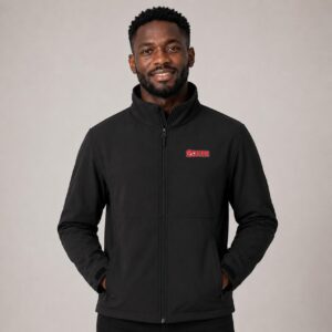 WG SALE - Mens Black Soft Shell Jacket with Boxer Logo